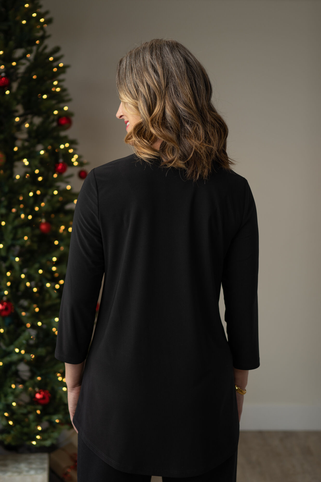 Solid Keyhole Front Belt Button Styled Shirt  Image 2