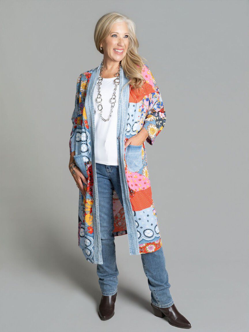 Long Patchwork Cardigan