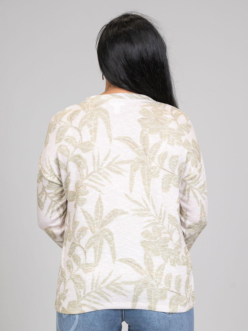 3/4 Sleeve Crew Neck Top