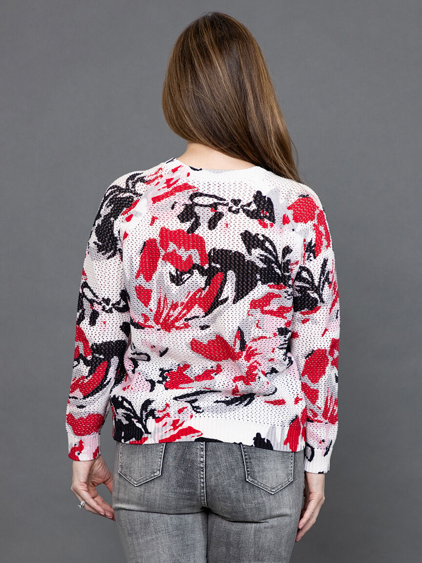 Long Sleeve Open Knit Sweater  Image 4