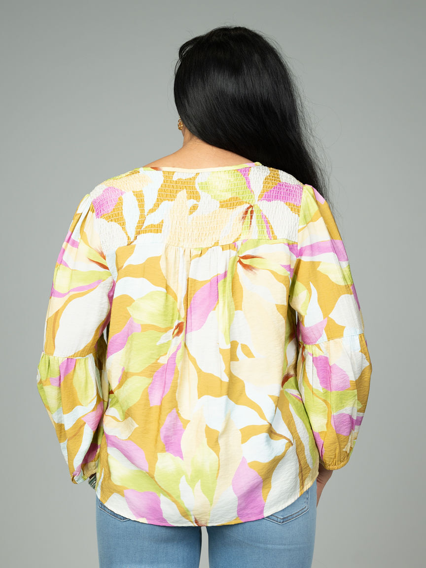 Blouse With Smocked Yoke