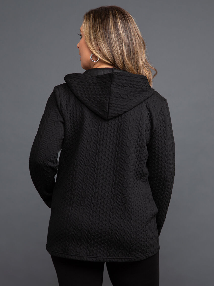 Cable Knit Zip-Up Hoodie Image 4