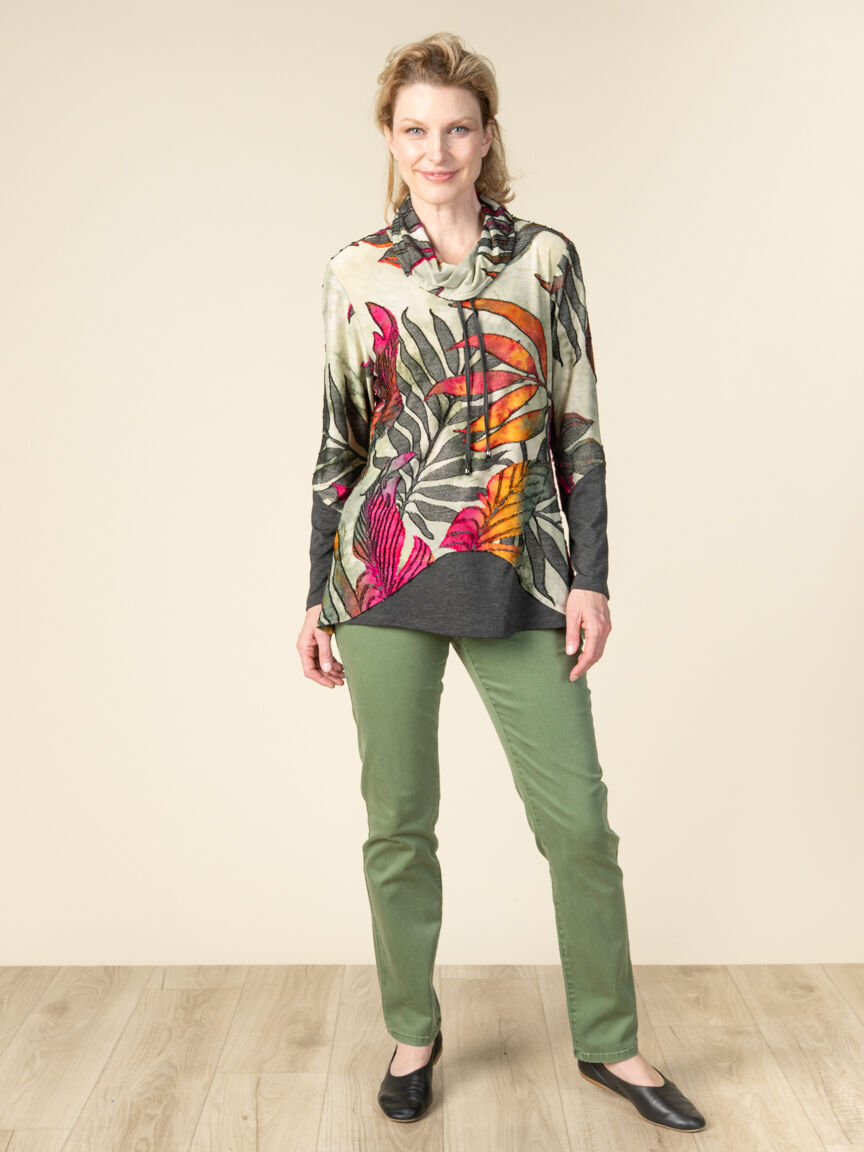 Long Sleeve Cowl Neck  Top Image 5