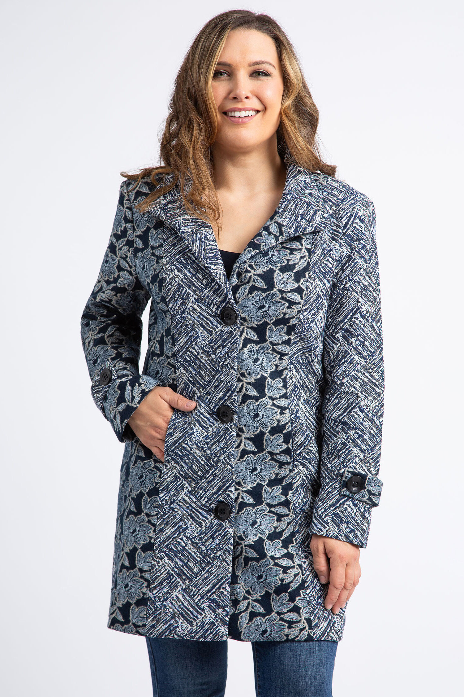 Mock Collar Tapestry Jacket  Image 1