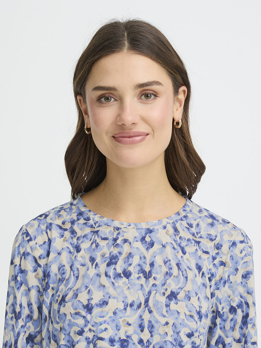 Mid Sleeve Crew Neck Top Image 3