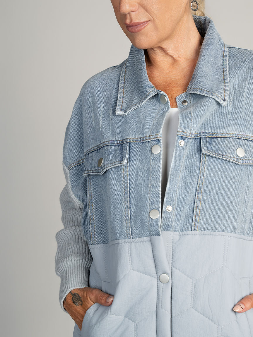 Mixed Media Denim Jacket