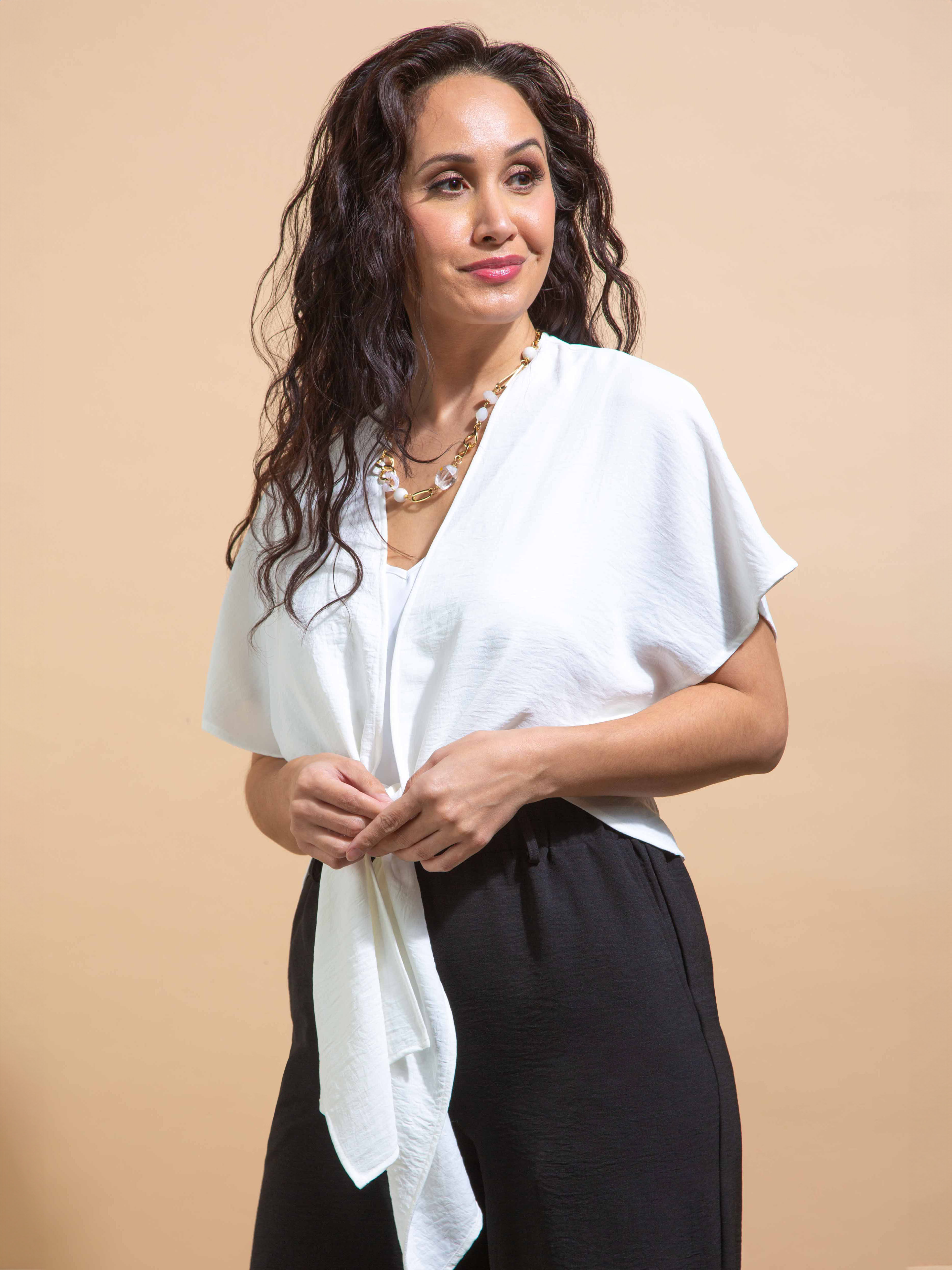 Tie-Up Cropped Cardigan Image 2