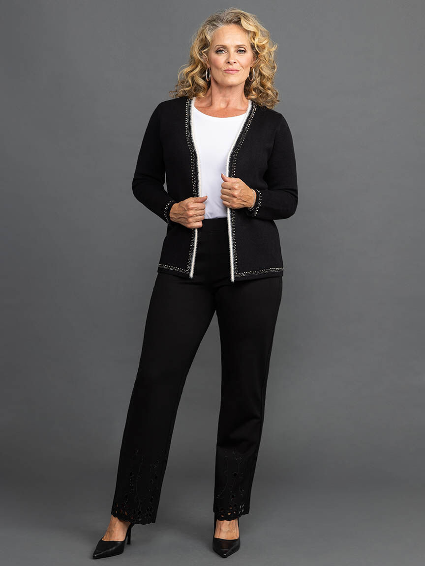 Eyelash Hotfix Sweater Cardigan Image 1