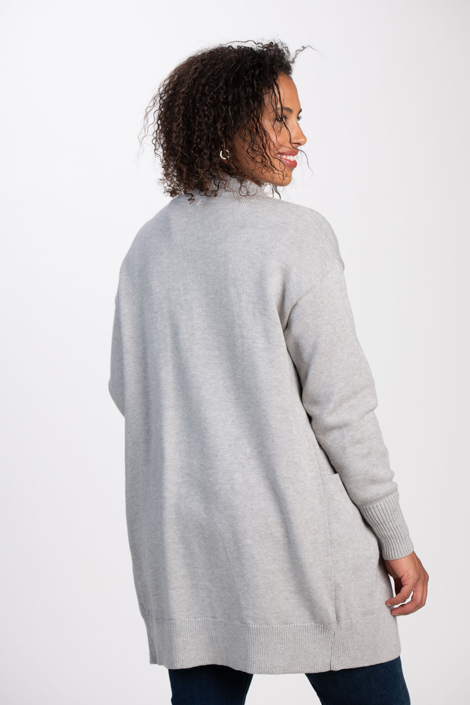 Mid-Length Knit Cardi w/ Pockets Image 2
