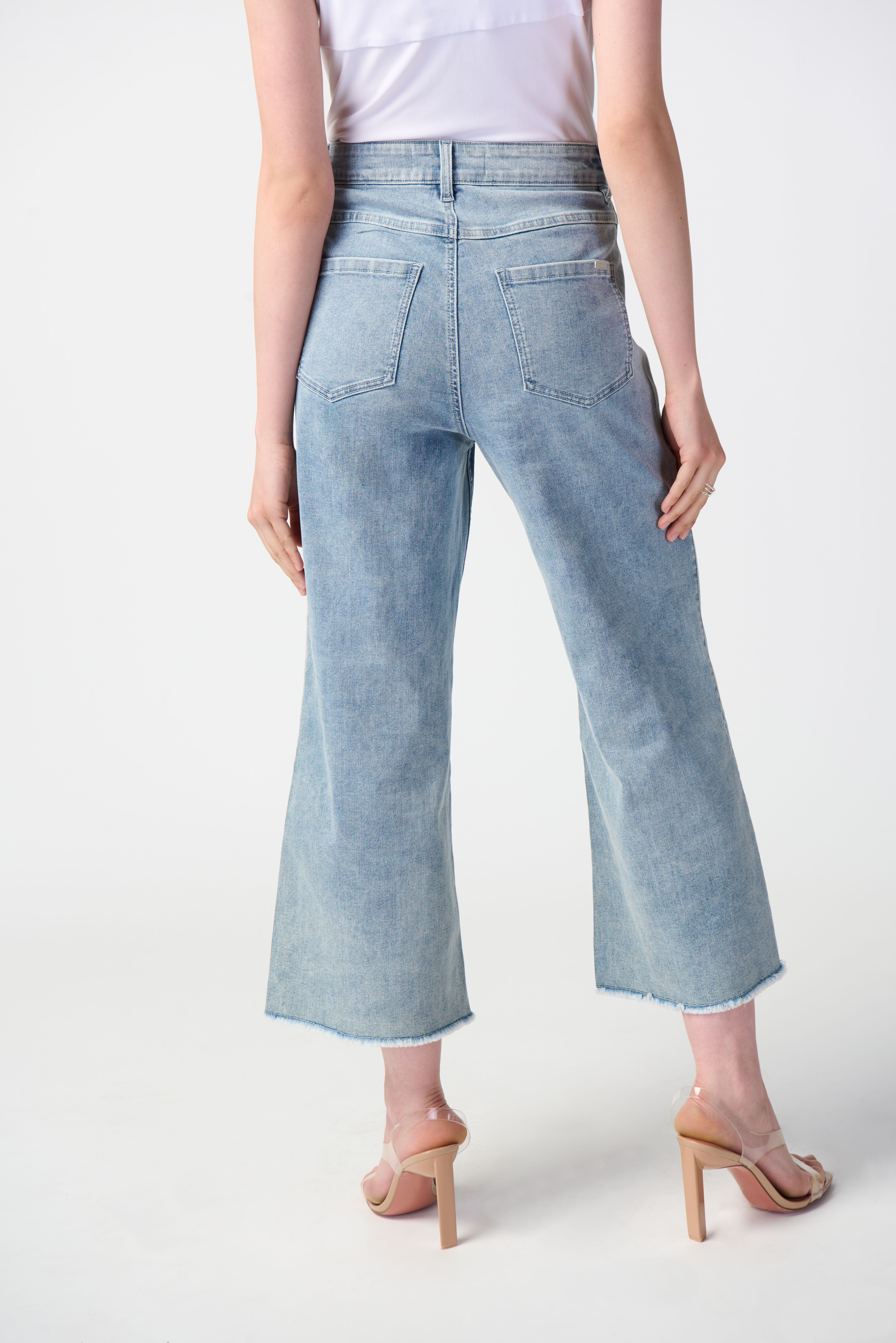 Culotte Jeans w/ Embellished Front Seam Image 4