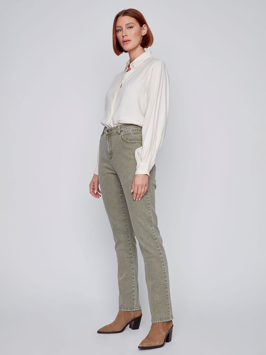 Slim Leg Colored Jeans Image 2