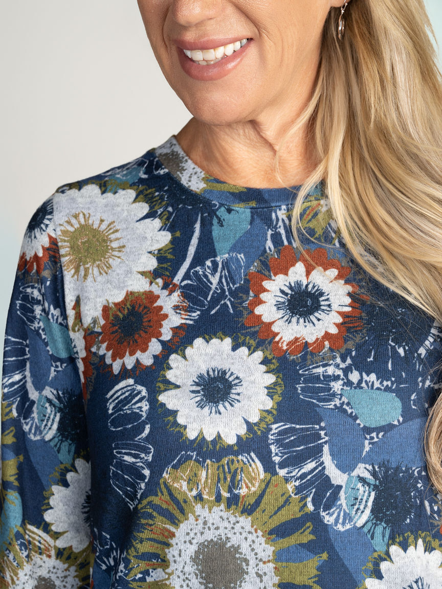 3/4 Sleeve Hacci Top