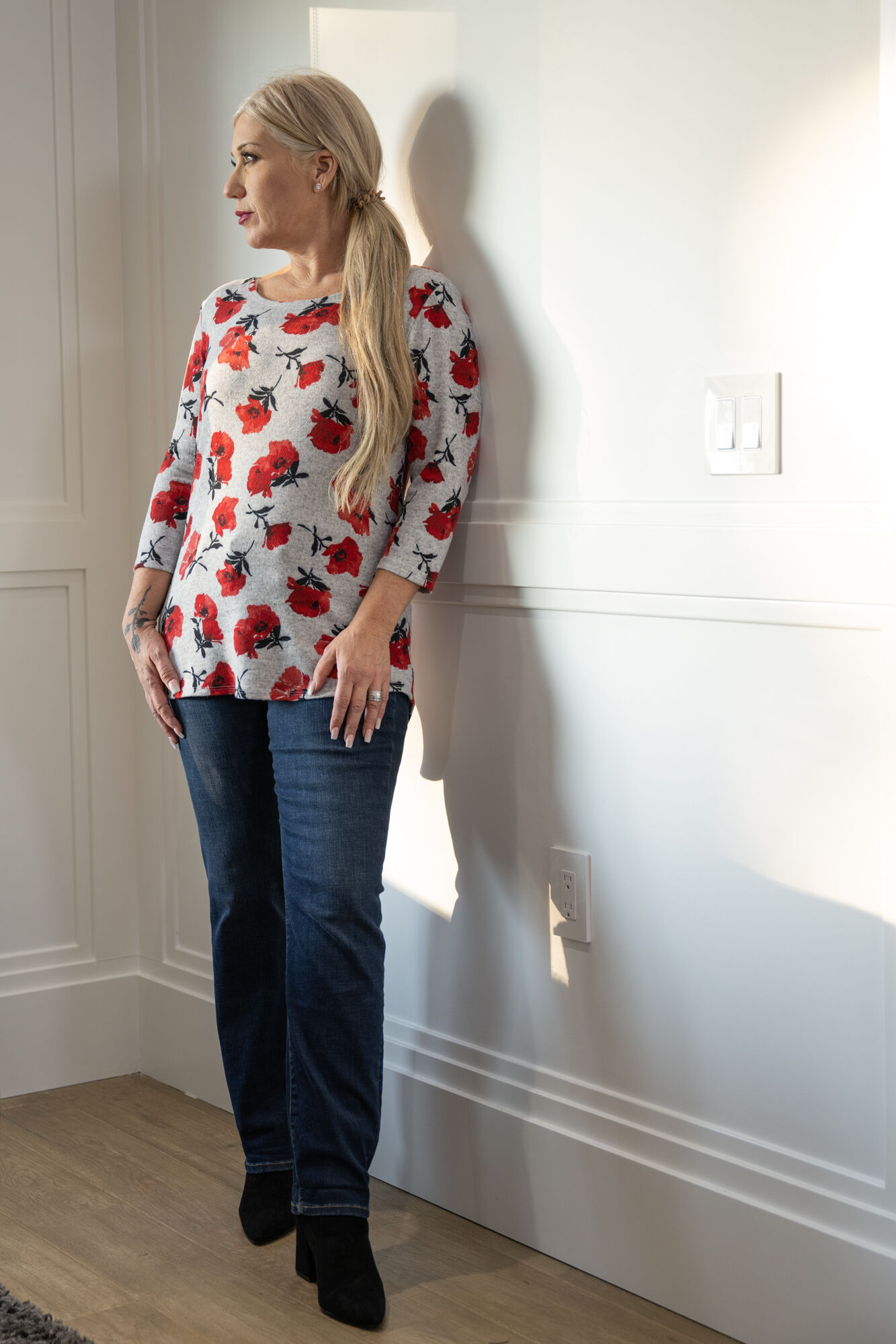 Floral Heathered Shirt  Image 2