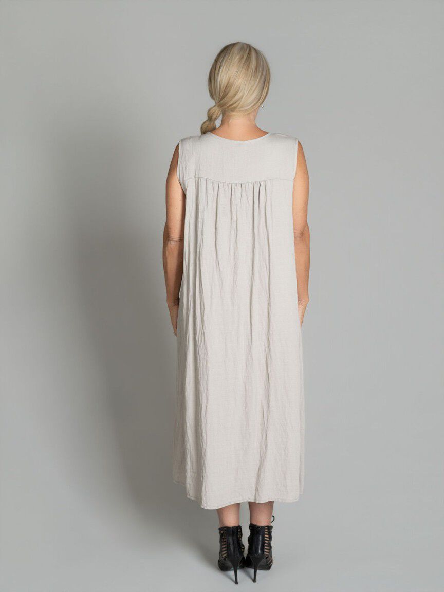 Sleeveless Midi Dress With Pocket Image 5