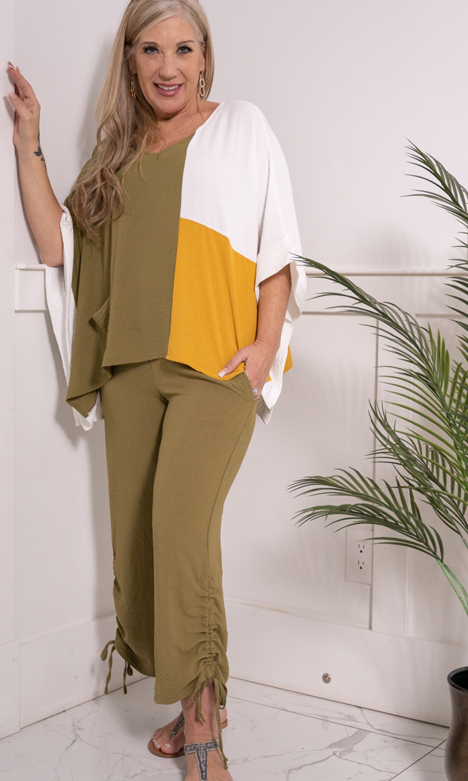 Melrose Colour Block Chiffon Cape Image 2