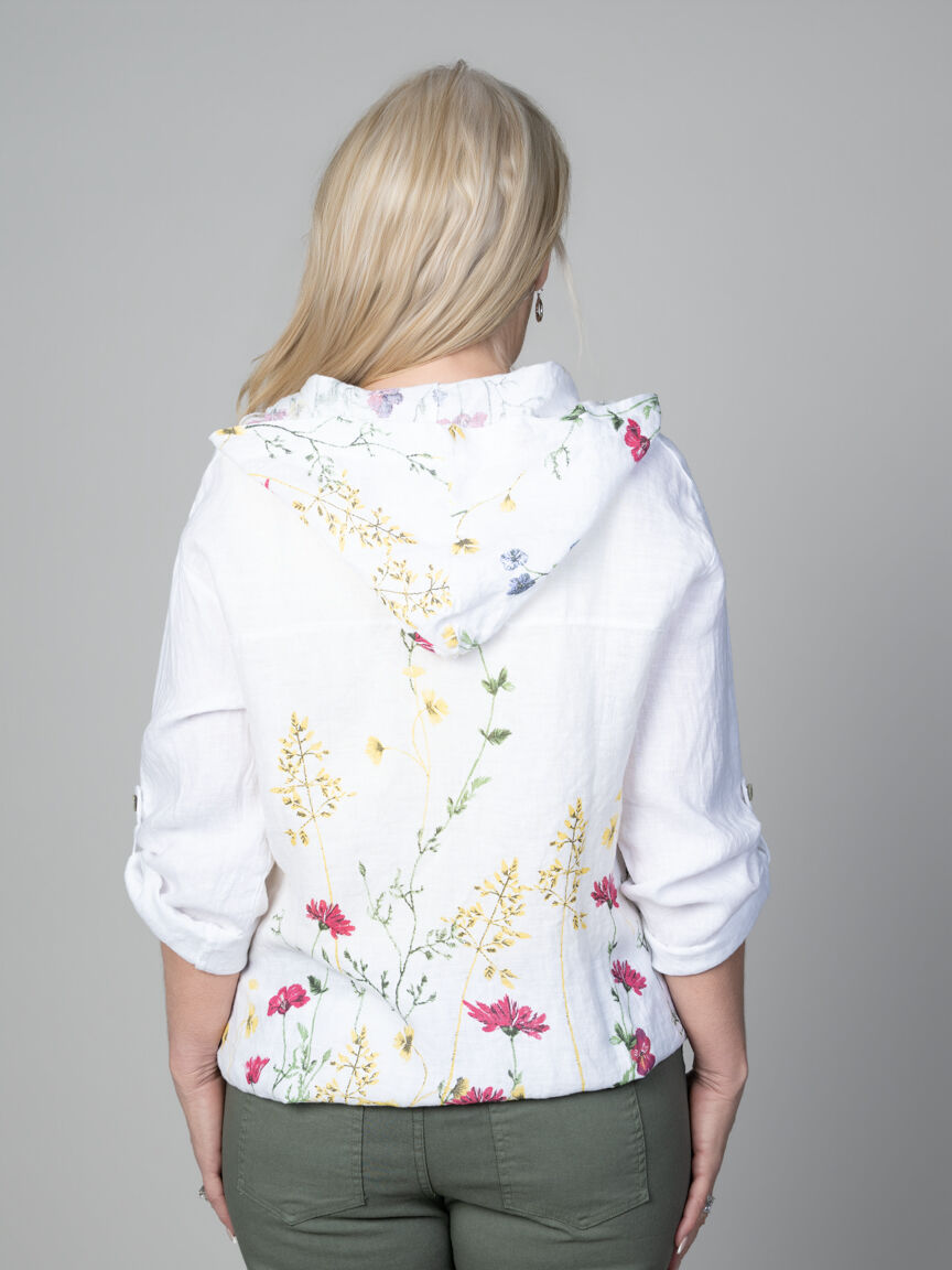 Hooded Long Sleeve Button-Up Shirt