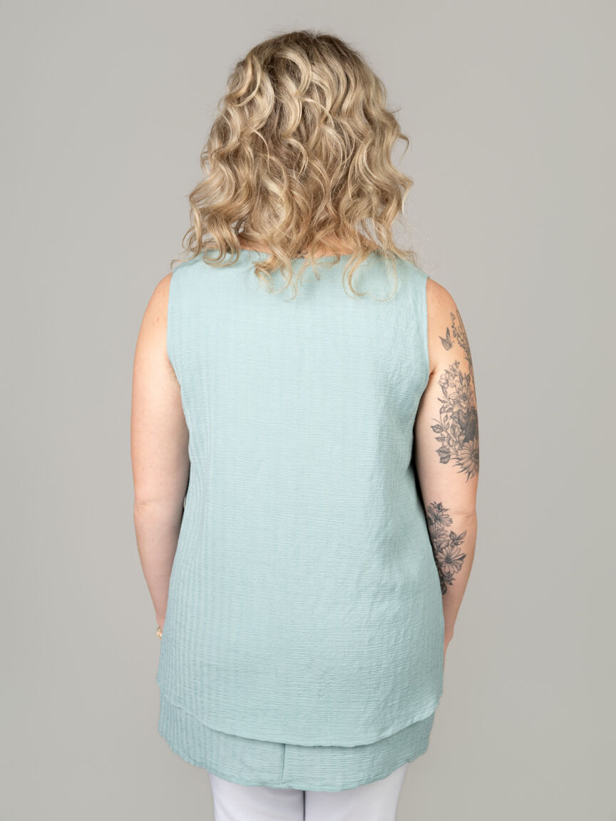 Sleeveless Top With Overlay Image 4