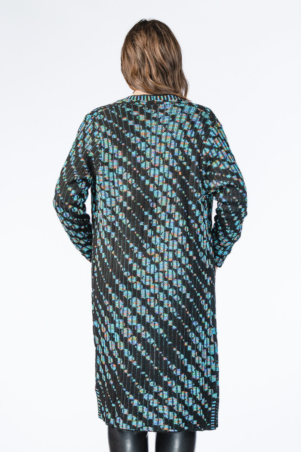 Turquoise Pattern Pocket Maxi Cardigan  Image 2