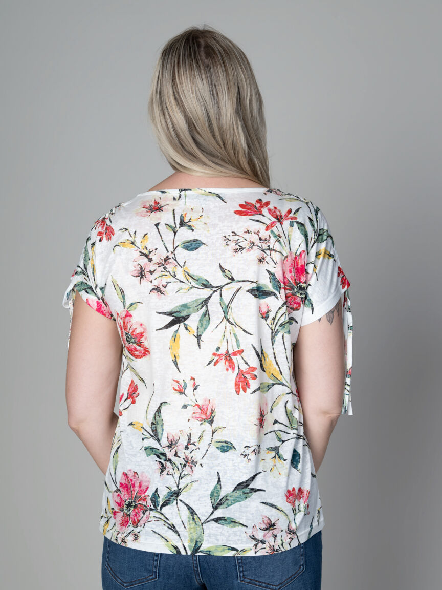 Short Sleeve Sequin V-Neck Top