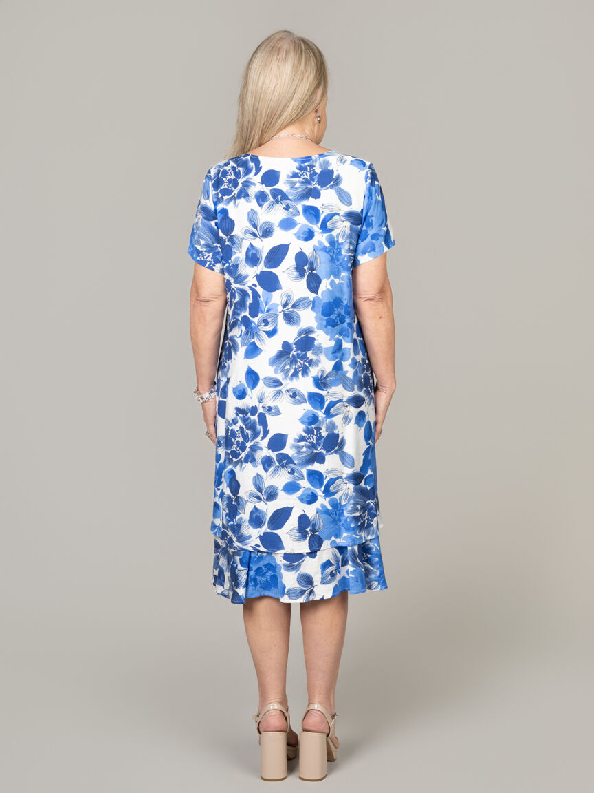 Floral Flowy Layered Midi Dress