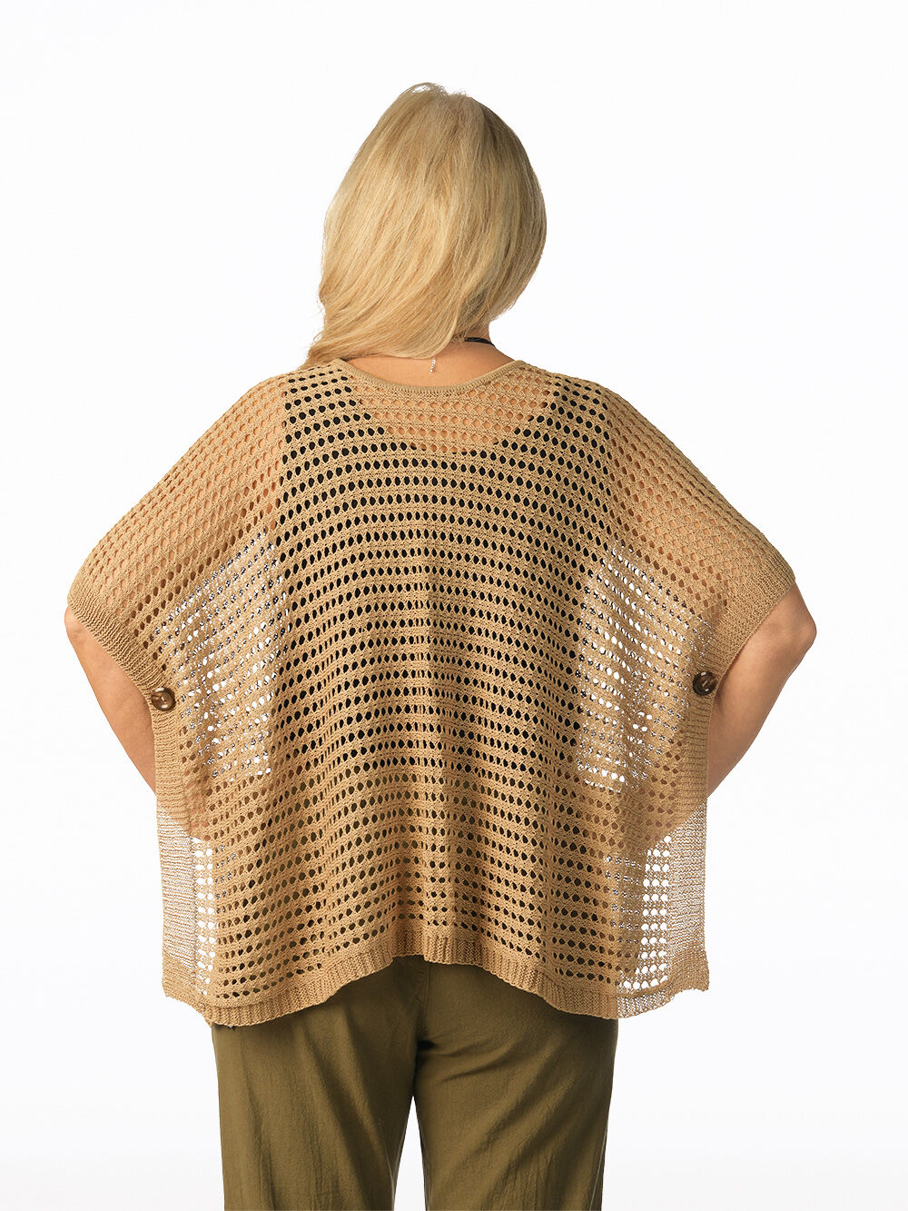 Pointelle Mesh Poncho Image 2