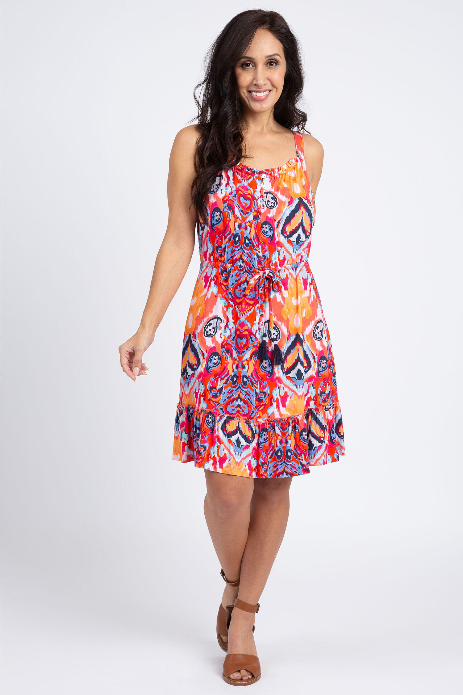 Sleeveless Dress w/ Drawstring Waist Image 1