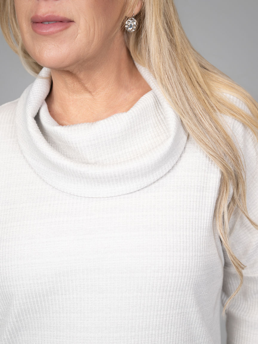 3/4 Sleeve Cowl Neck Sweater