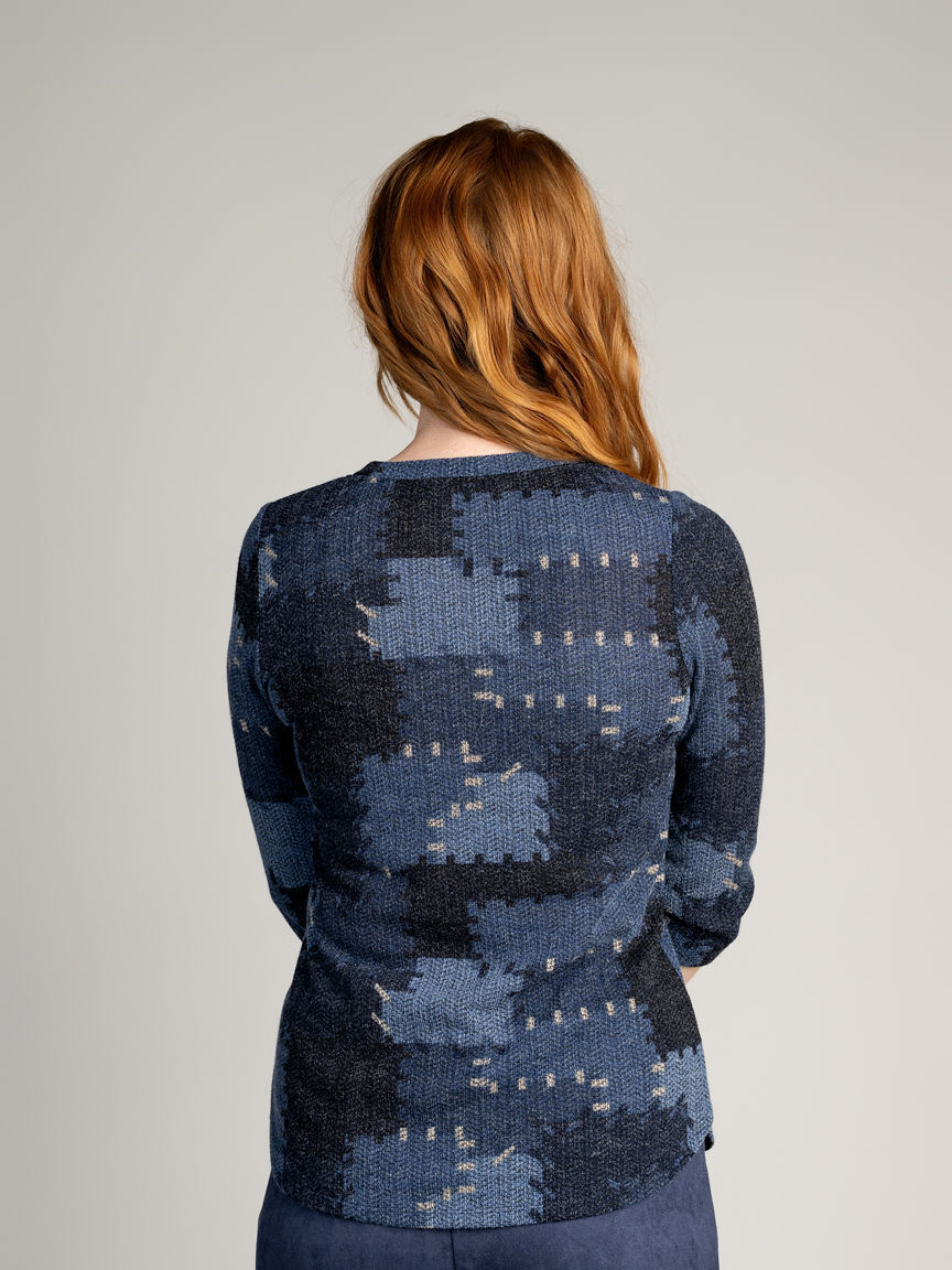 3/4 Sleeve V-Neck Knit Top