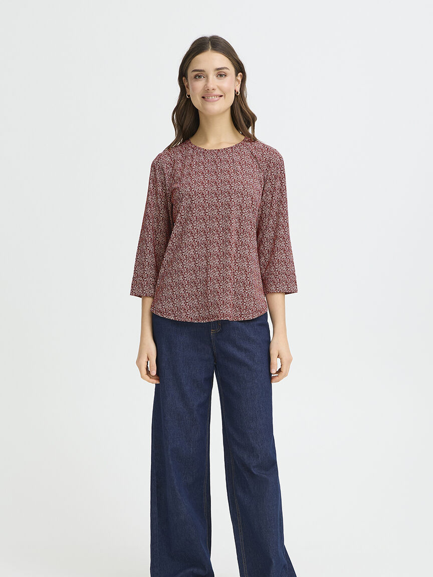 Mid Sleeve Crew Neck Top Image 5