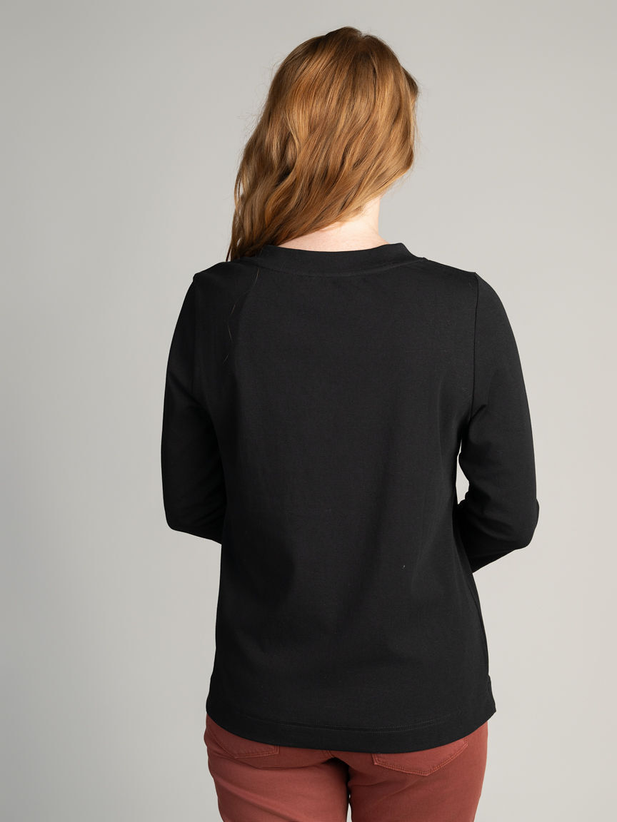 3/4 Sleeve V-Neck Top Image 3
