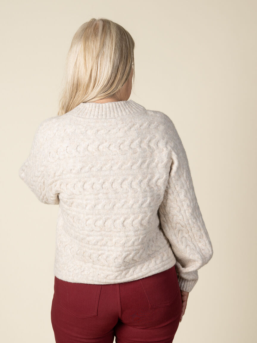 Crew Neck Cable Knit Sweater