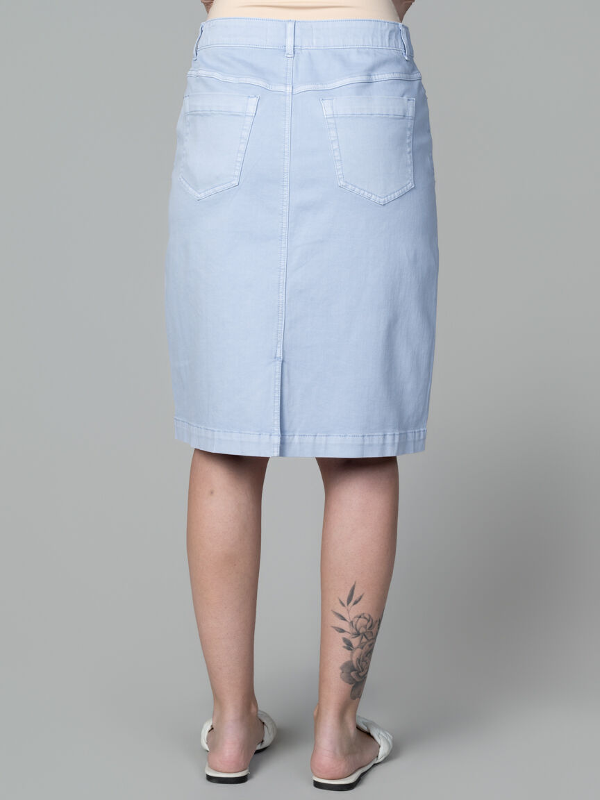 Audrey Denim Pull-On Skirt