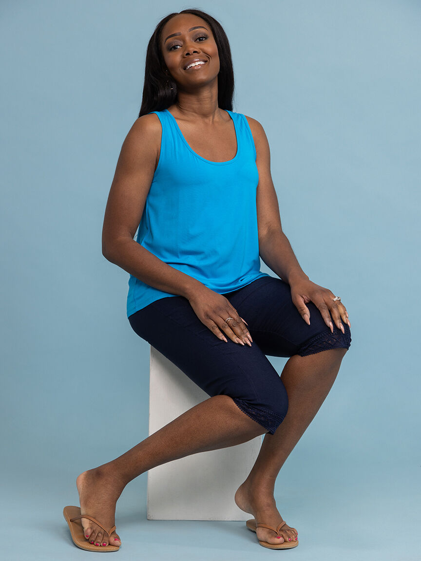 Bamboo Sleeveless Crew Neck Top  Image 5