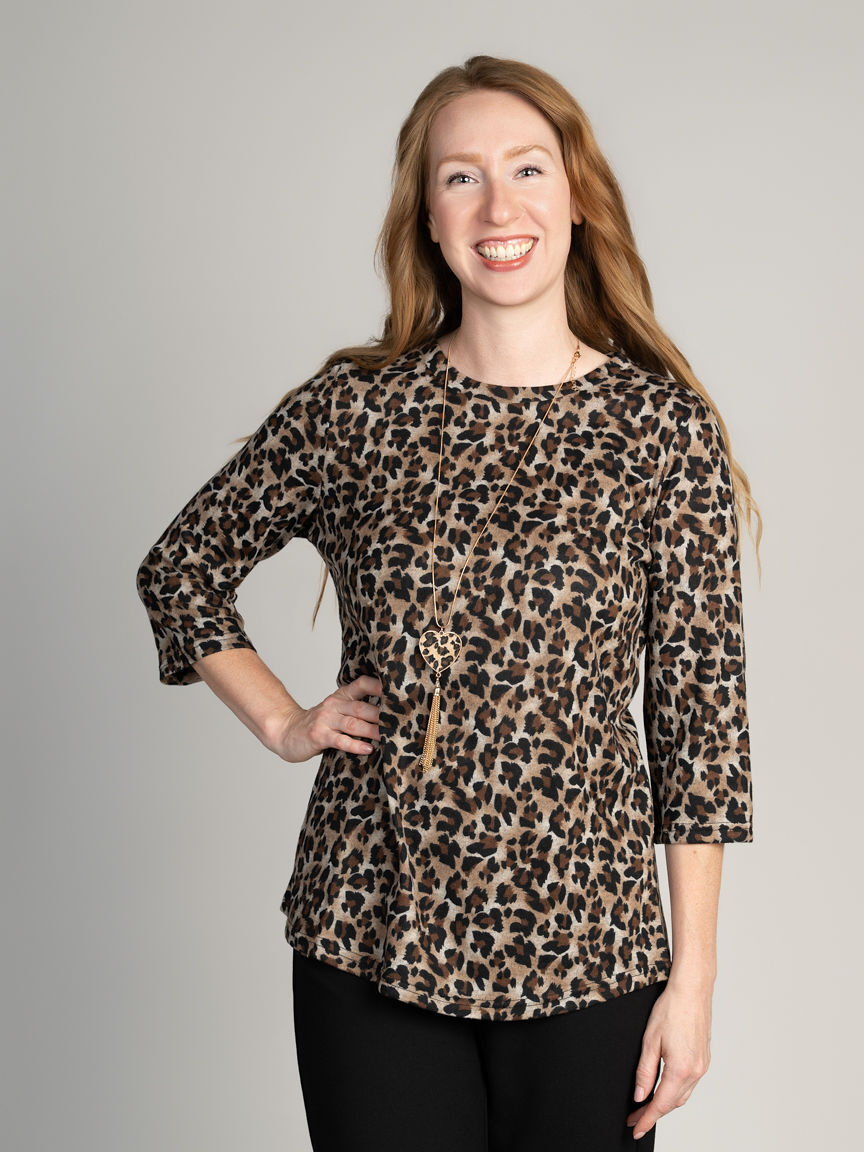 3/4 Sleeve Hacci Top Image 1