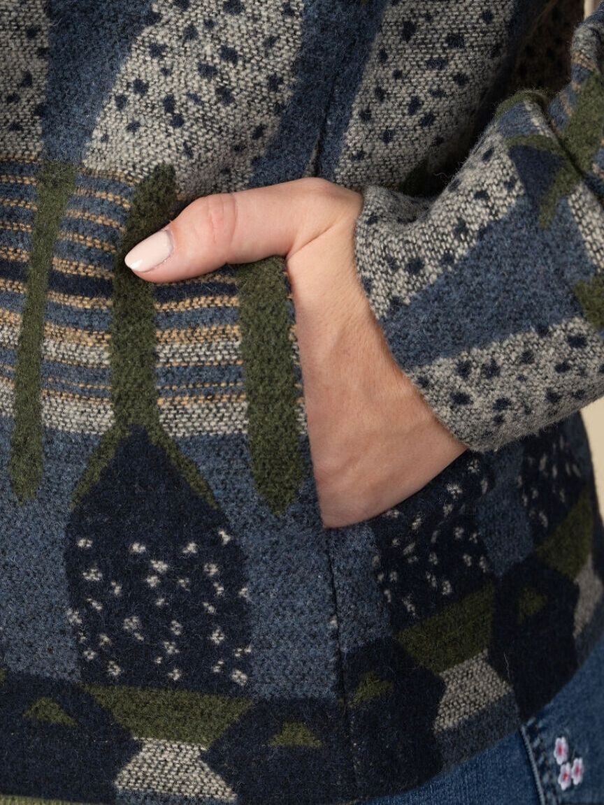 Short Button Up Global Print Coat