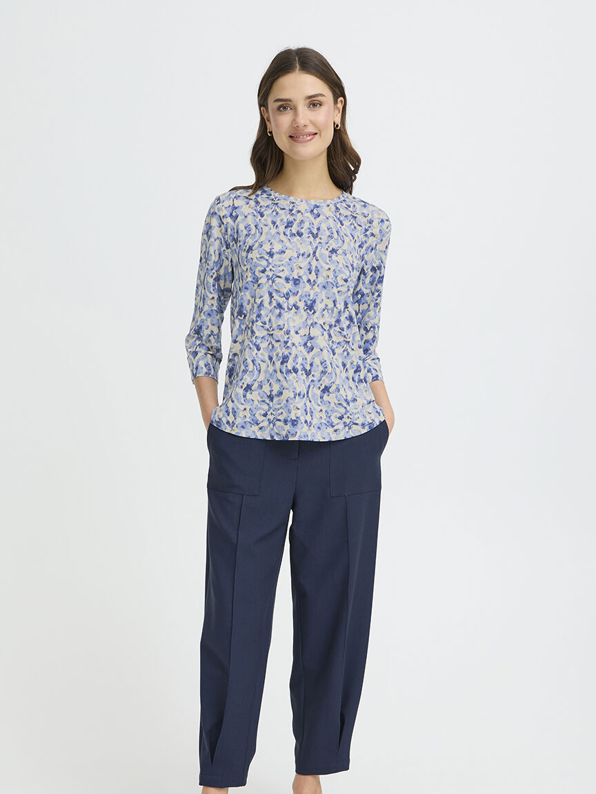 Mid Sleeve Crew Neck Top Image 5