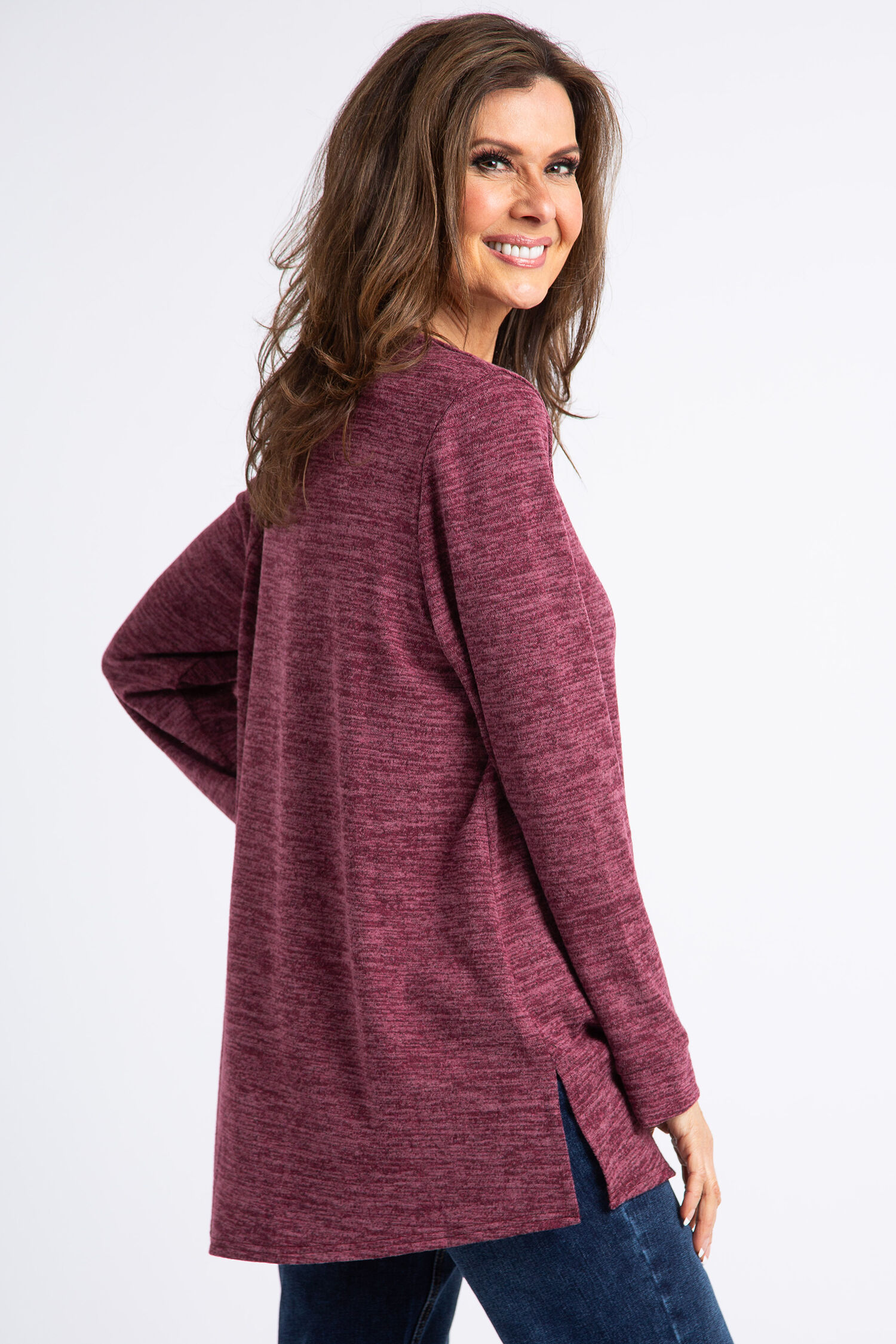 Long Sleeve Faux-Wrap Top Image 3