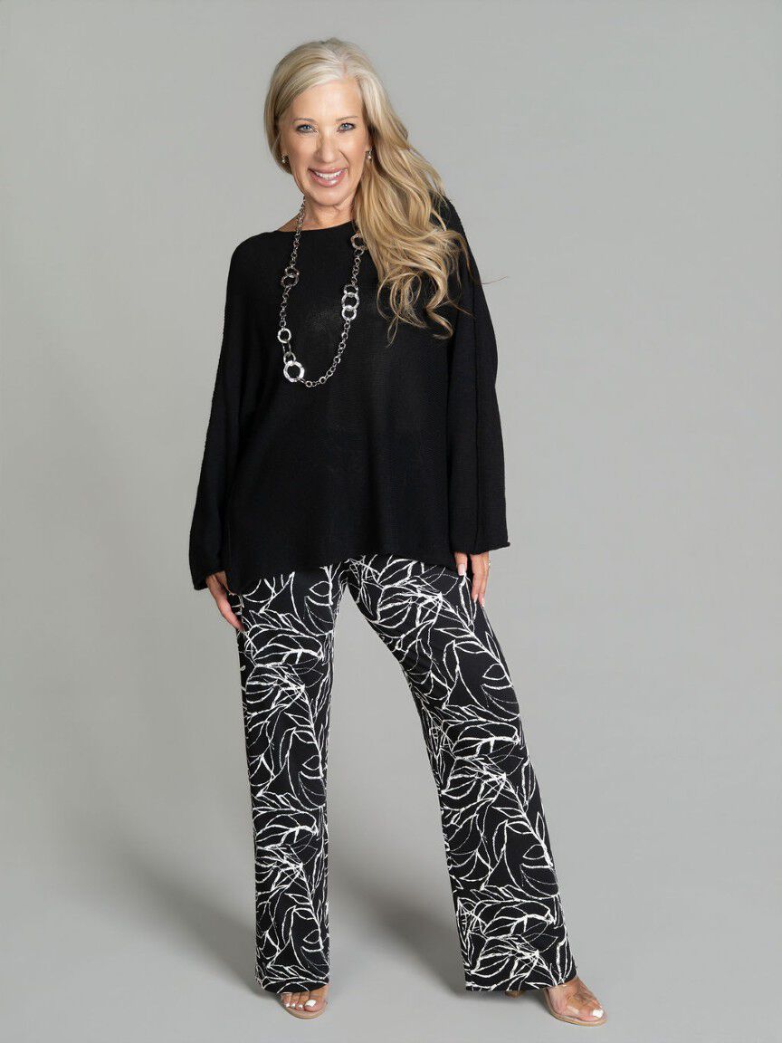 Elastic Waist Straight Leg Pants