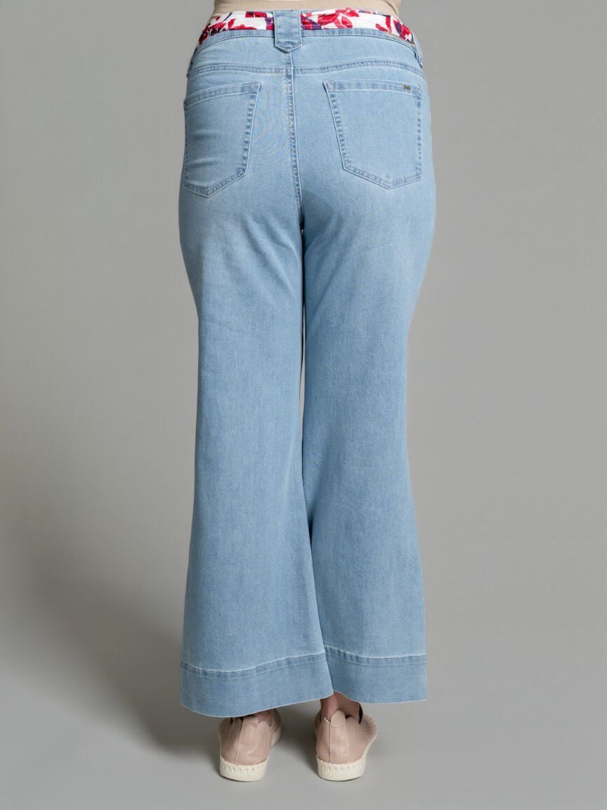 Flare Leg Denim with Scarf Belt