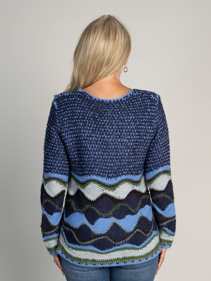 Scalloped Knit Button Up Cardigan