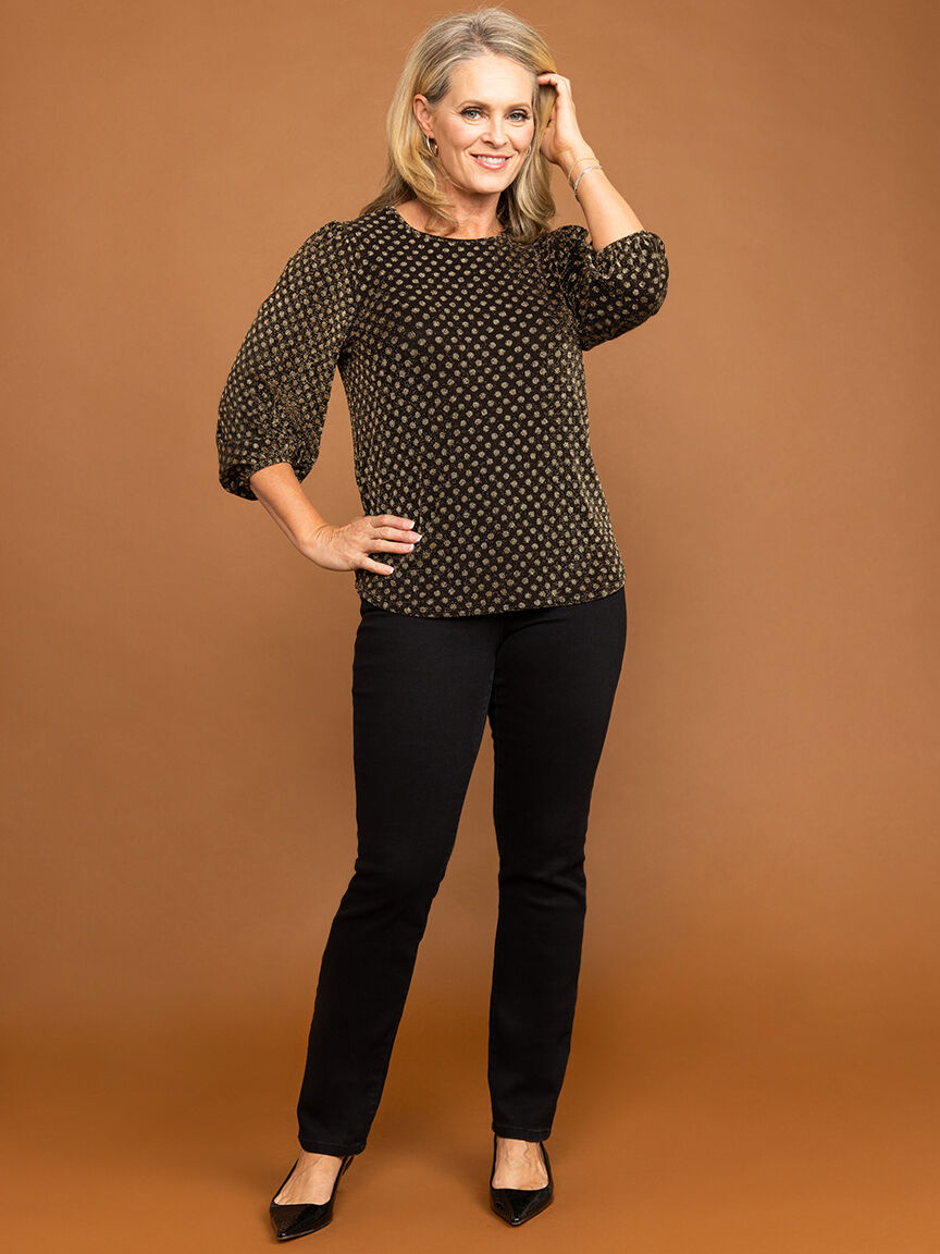 Long Sleeve Sparkly Top Image 1