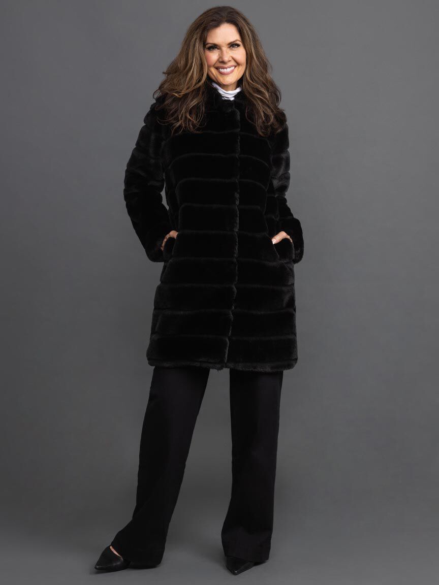 Faux Fur Hooded Coat Image 1
