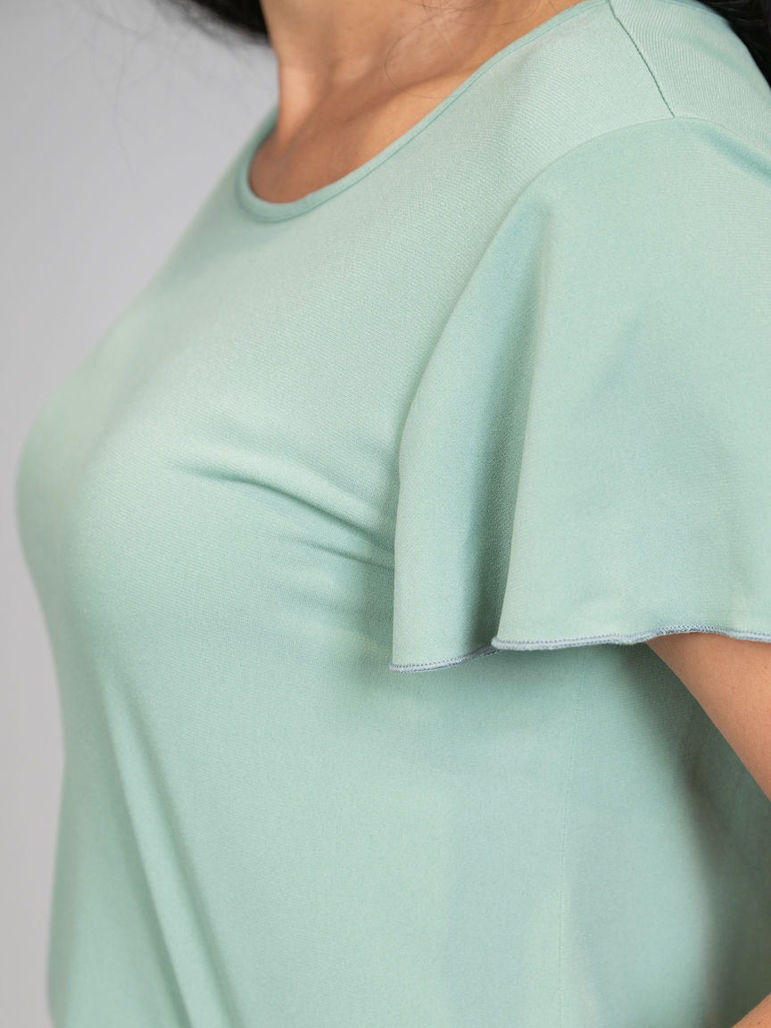 Short Ruffle Sleeve Top