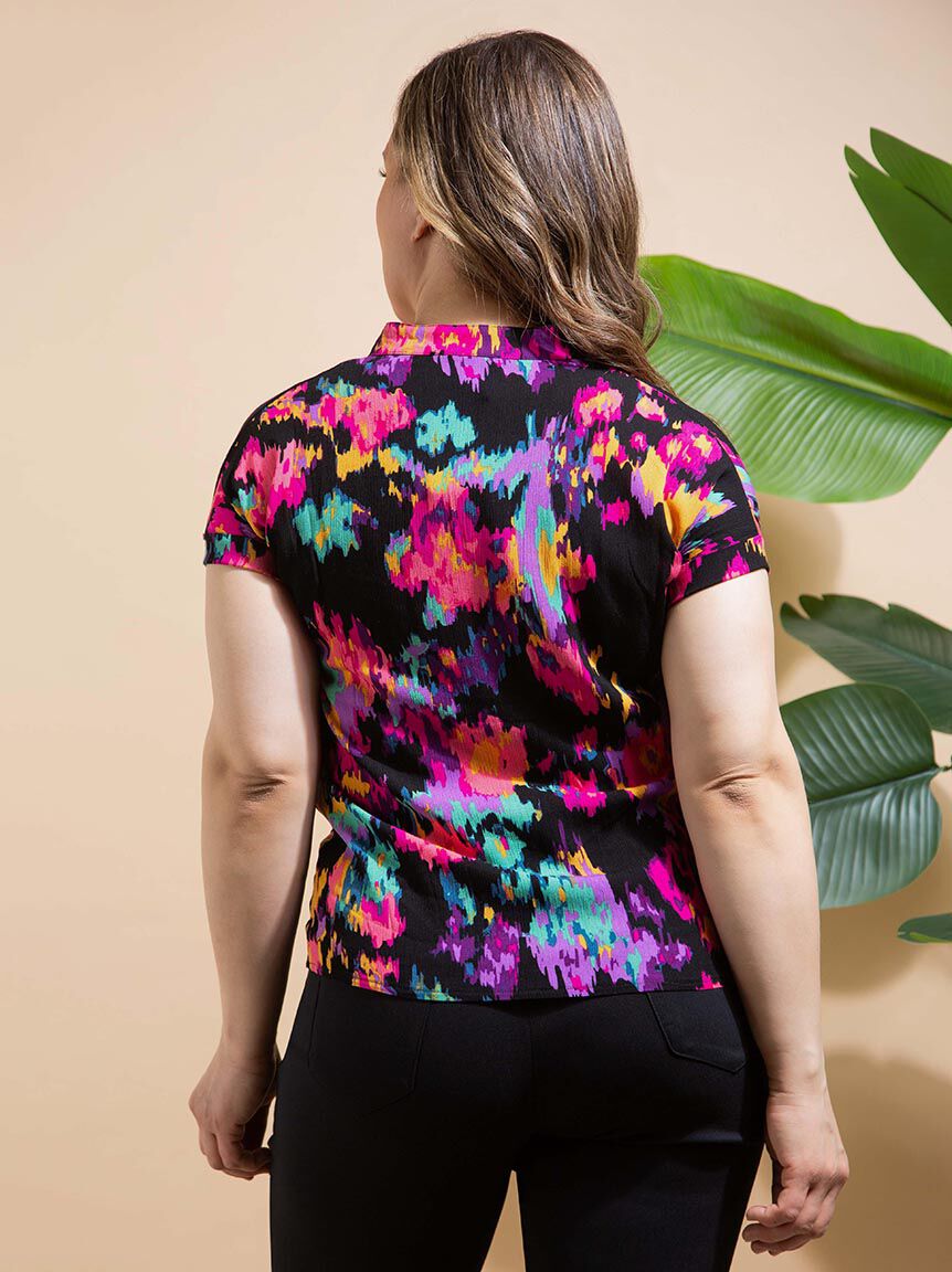 Short Sleeve V-Neck Blouse Image 3