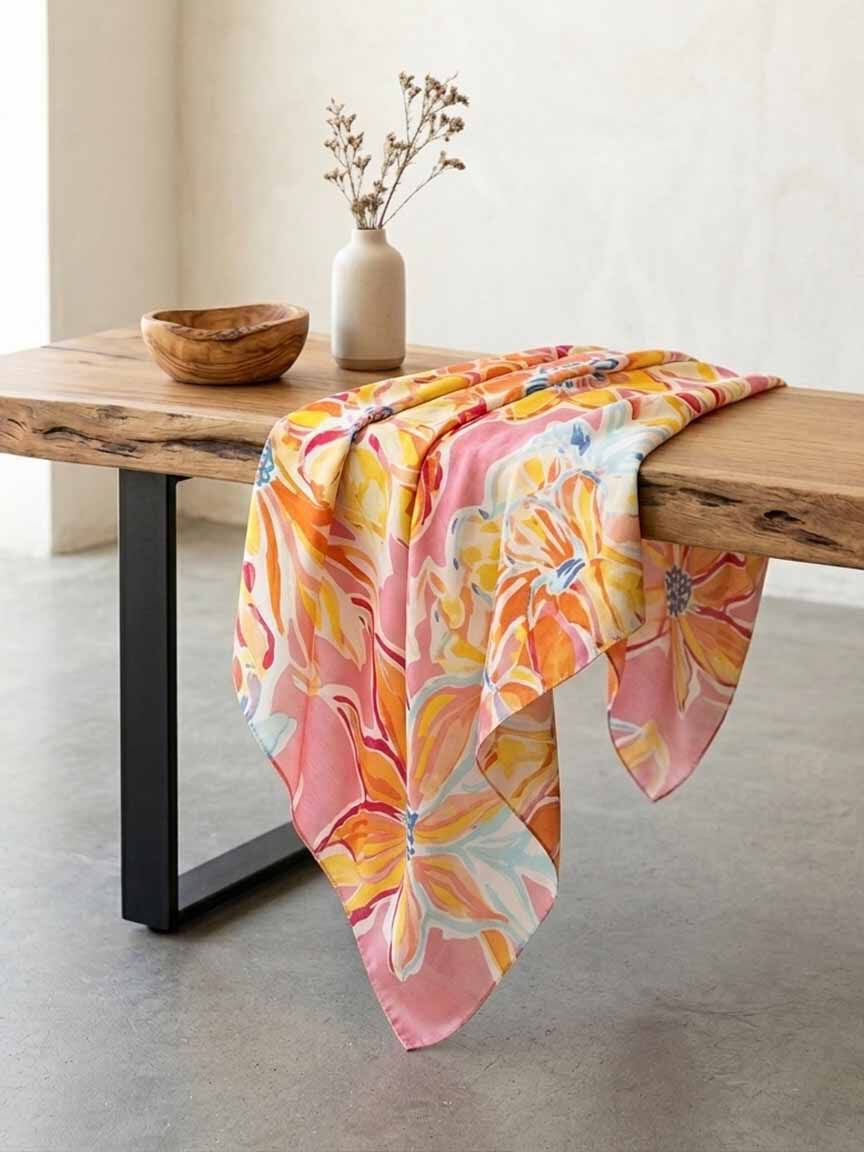 Lightweight Flower Scarf
