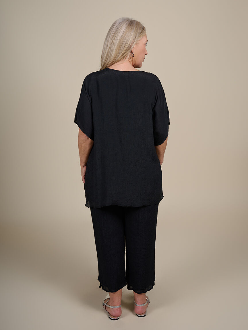 Short Sleeve V Neck Top 