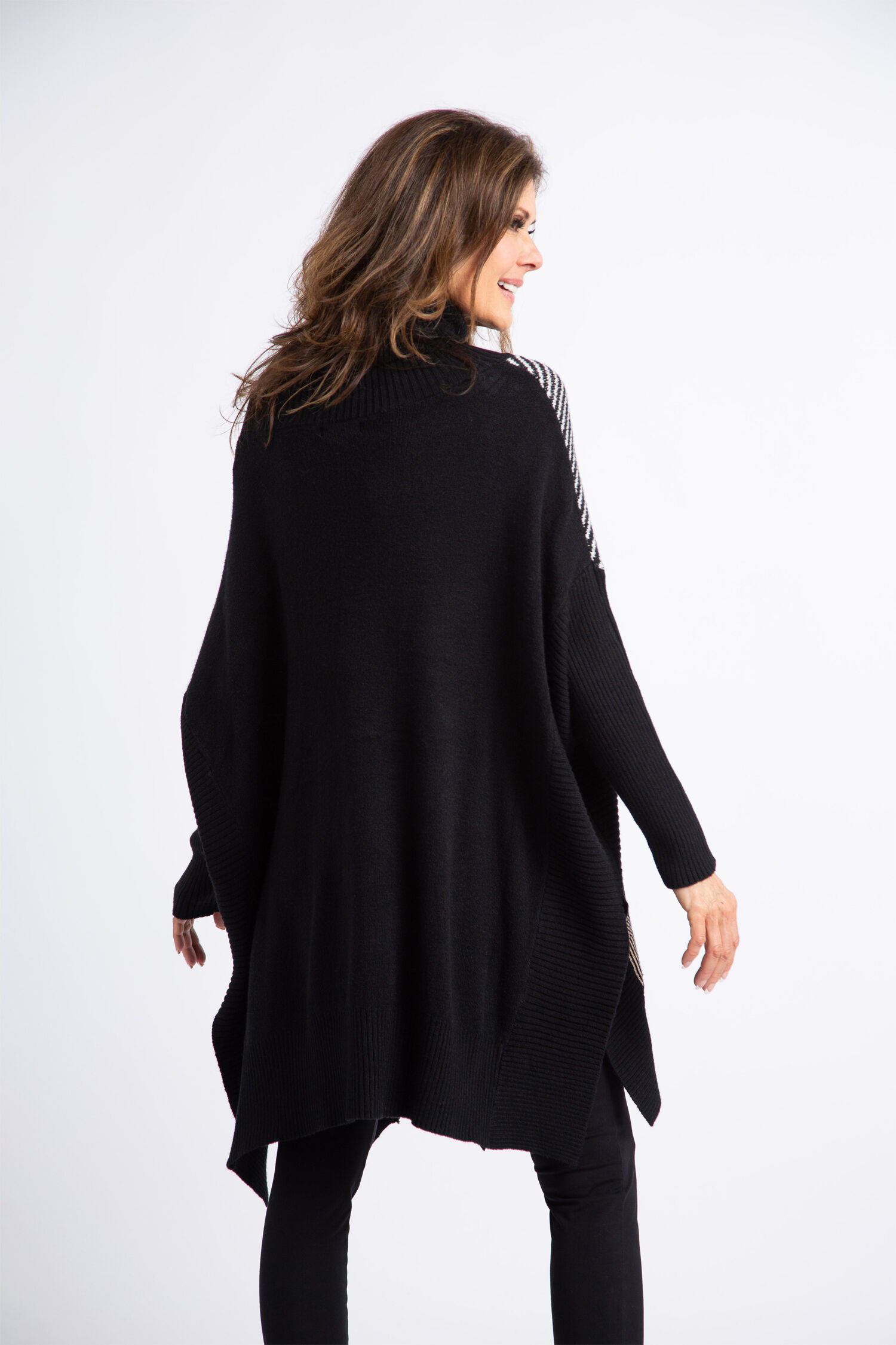 Turtleneck Poncho Sweater  Image 3