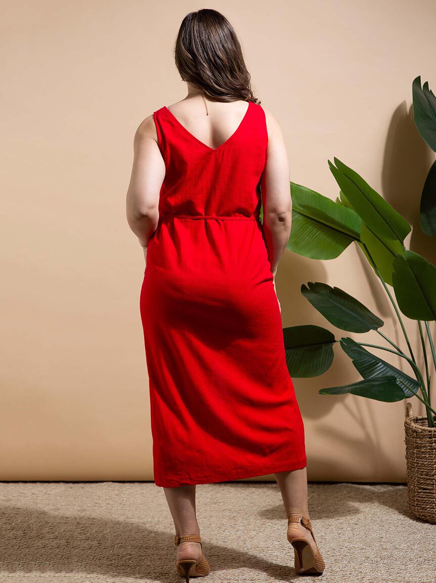 Linen Blend Maxi Dress Image 3