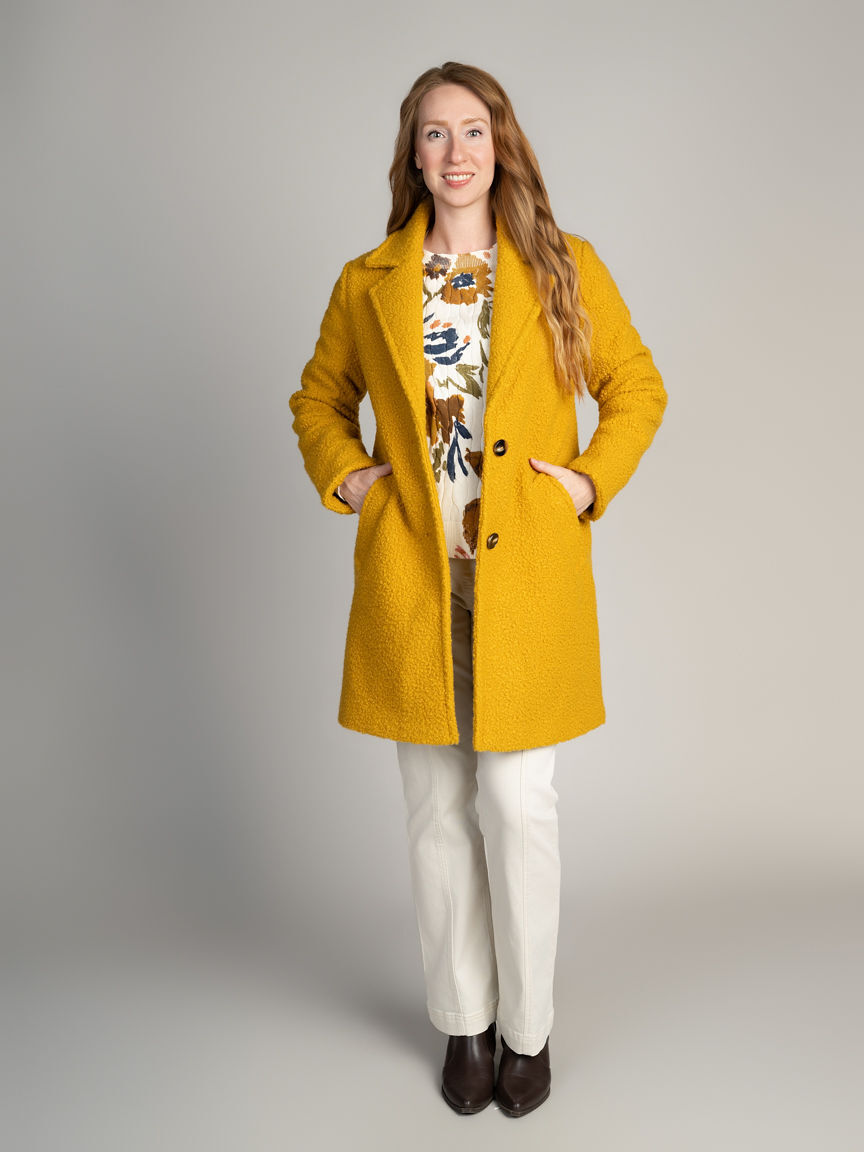 Single-Breasted Boucl&eacute; Coat