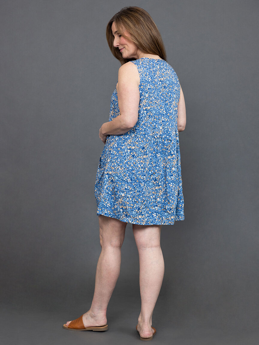 Sleeveless floral knee length dress Image 3